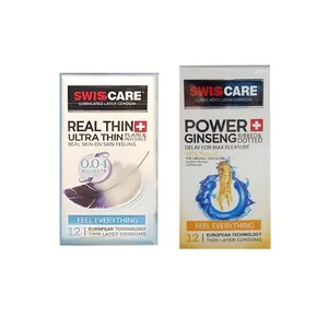 کاندوم سوئیس کر مدل REAL THIN بسته 12 عددی به همراه کاندوم سوئیس کر مدل Gensing بسته 12 عددی