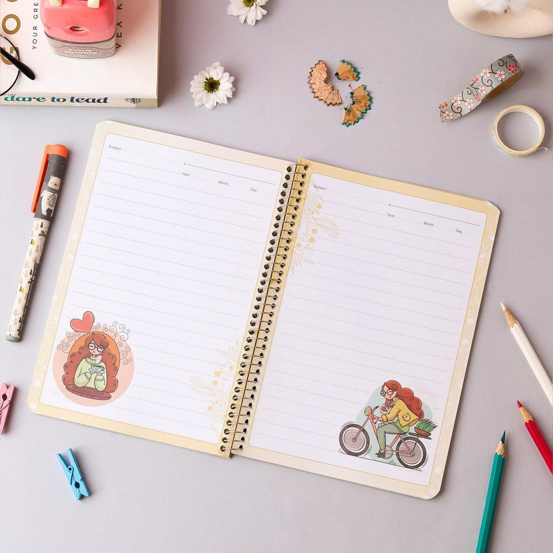 دفتر مشق 50 برگ دایان مدل حاشیه دار طرح امیلی کد 08