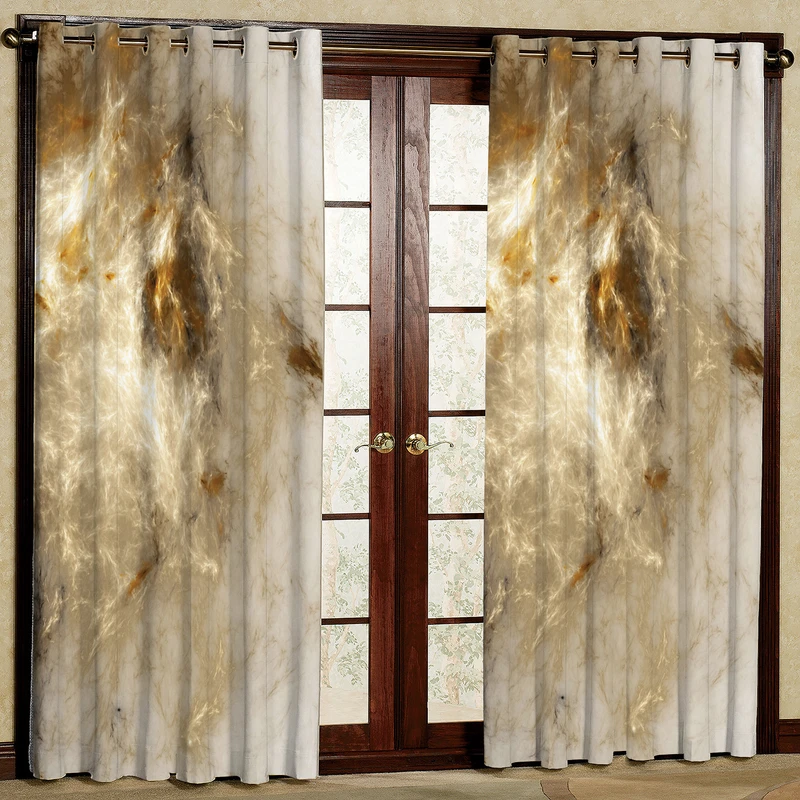  پرده بارمان دکور طرح ماربل مدل مخمل پانچی کد 2564 W سایز 140x200 سانتی متر