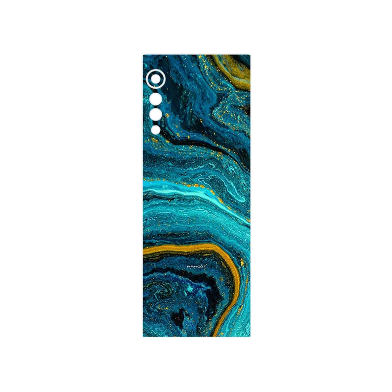 برچسب پوششی ماهوت مدل Turquoise marblewith golden streaks مناسب برای گوشی موبایل ال جی Velvet 5G