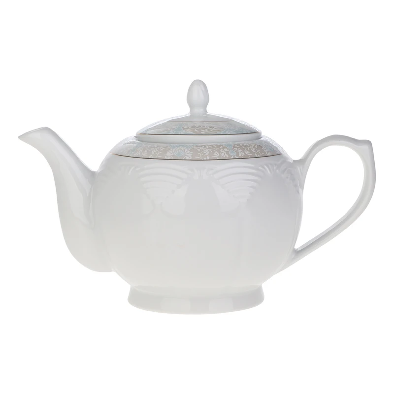 قوری چینی بزرگ مقصود طرح خورشیدی مدل مونالیزا لوستر