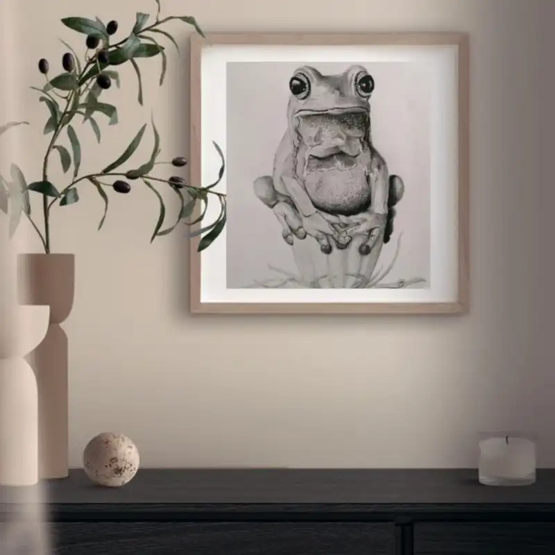 نقاشی سیاه قلم طرح قورباغه کد 22