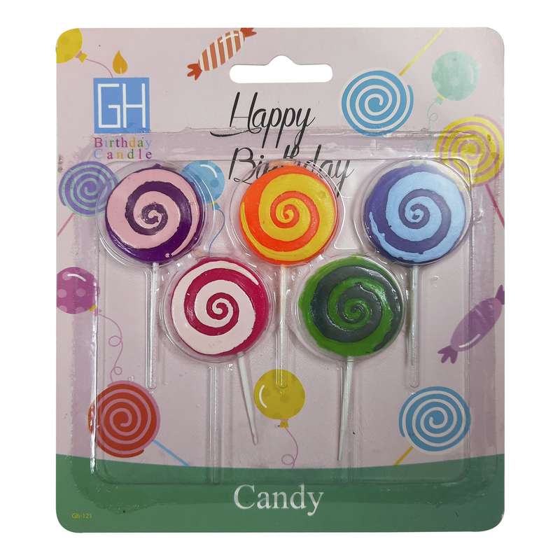 شمع طرح آبنبات مدل s15 مجموعه 5 عددی