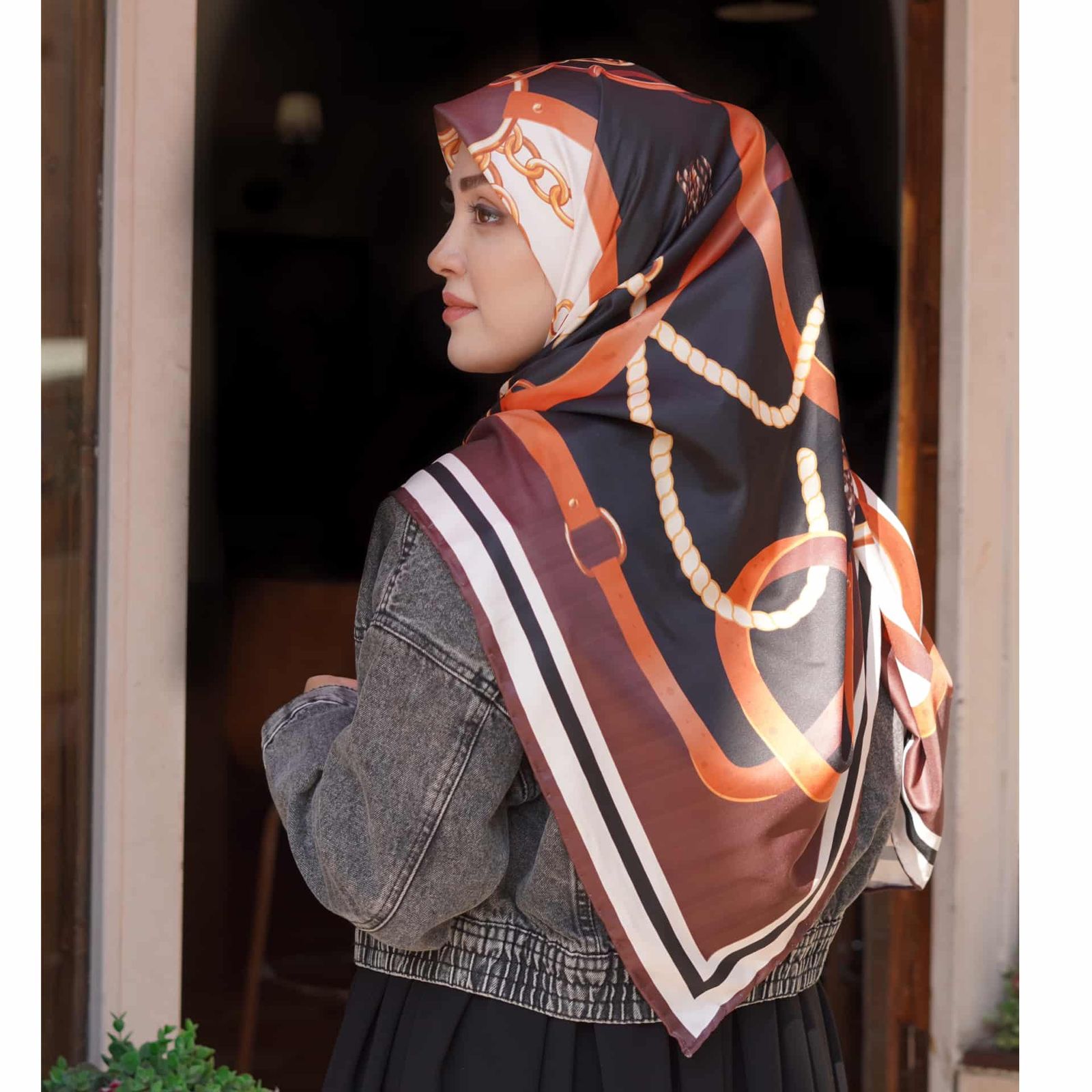 روسری زنانه مدل ابریشم 140 دست دوز کد ana-3030 -  - 29