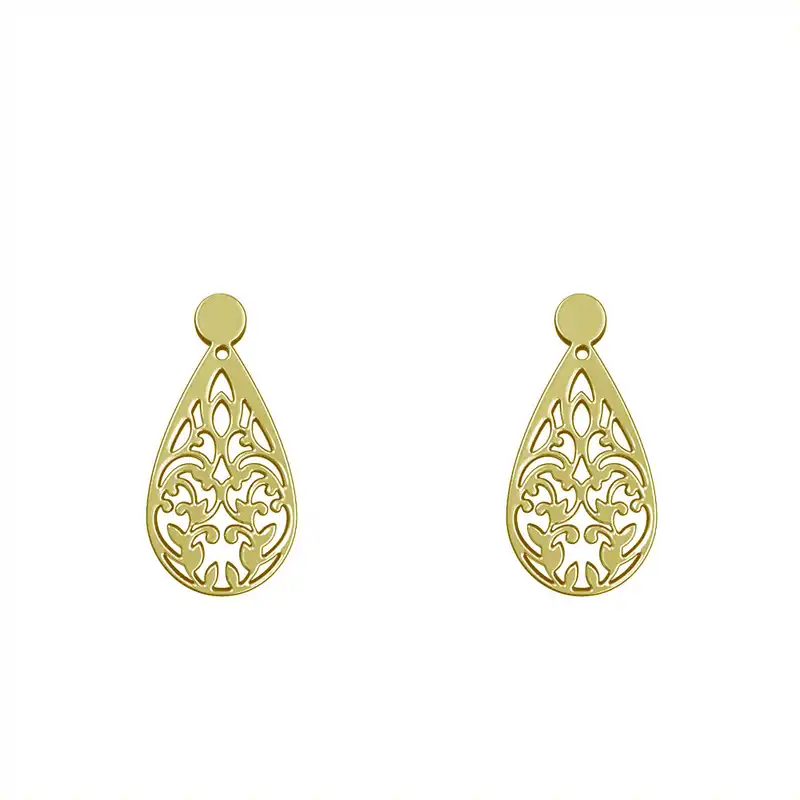 گوشواره طلا 18 عیار زنانه مدوپد مدل هندسی کد GA1-15219