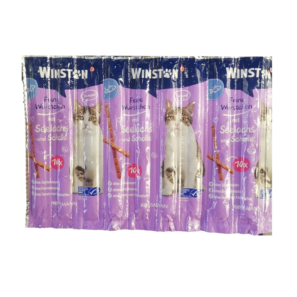 غذای تشویقی گربه وینستون مدل مدادی کد 2025 وزن 100 گرمی بسته 10 عددی