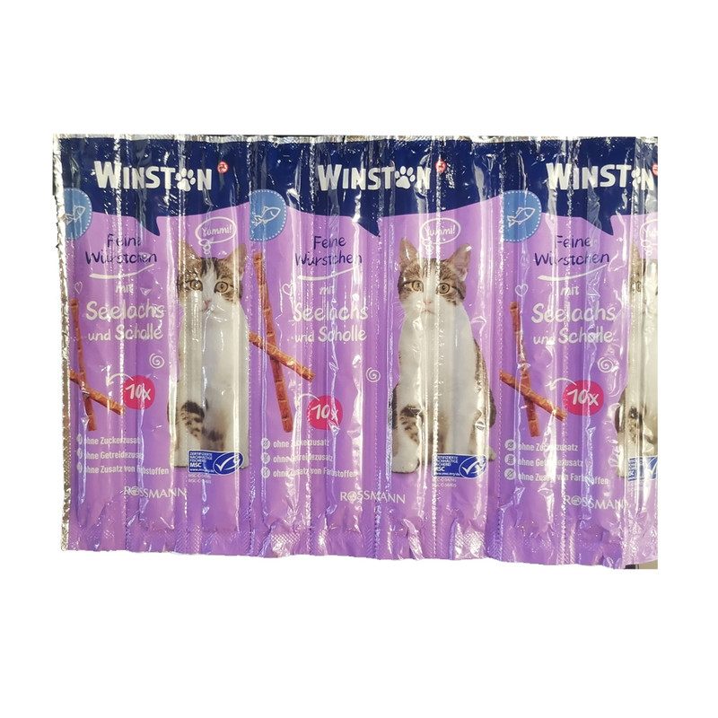 غذای تشویقی گربه وینستون مدل مدادی کد 2025 وزن 100 گرمی بسته 10 عددی