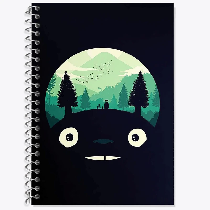 دفتر زبان 50 برگ خندالو مدل دو خط طرح انیمه توتورو Totoro کد 12811