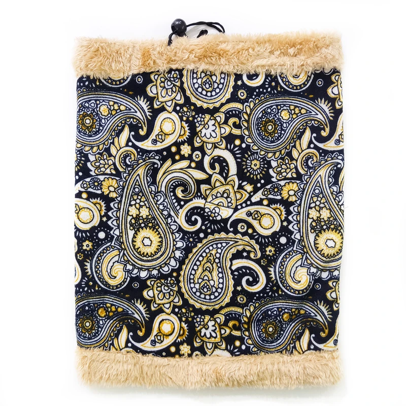 دستمال سر و گردن مدل اسکارف تو خز طرح بافت