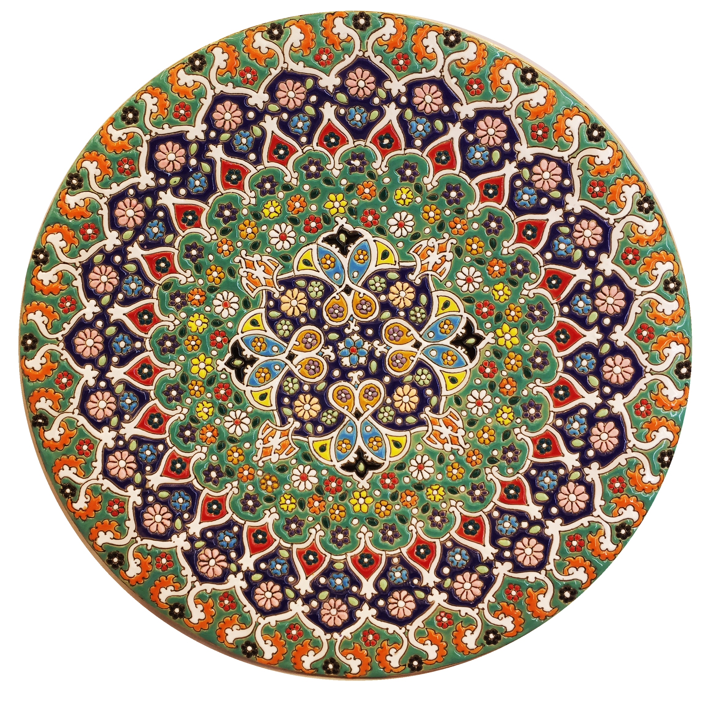 بشقاب میناکاری سفالی زمانیان کد ZMN30038