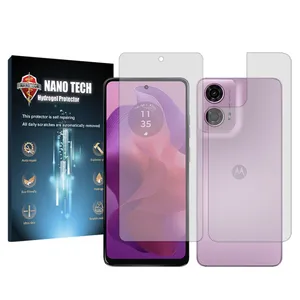 Nano tech transparent screen protector suitable for Motorola Moto G24 mobile phone along with back of the phone