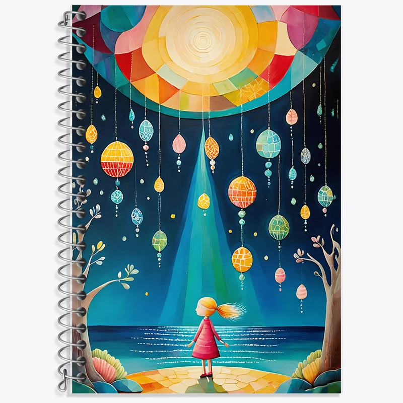 دفتر زبان 50 برگ خندالو مدل سه خط طرح دخترانه کد F5142