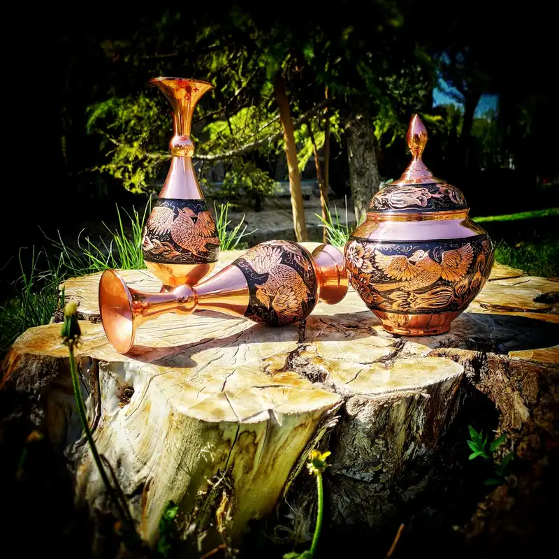 گلدان مسی مدل الماس تراش کد 25