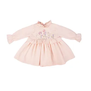 پیراهن آستین بلند یقه گرد دخترانه فیورلا مدل گلدار کد 25506