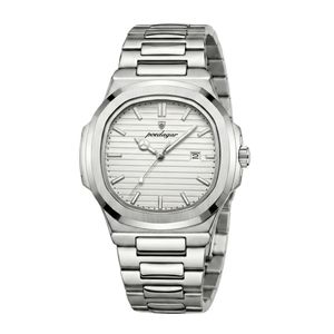 ساعت مچی عقربه‌ای کوارتز مردانه پوداگار مدل ناتیلوس اسپرت تک موتوره بند استیل دیت جاست قفل مخفی کد P2