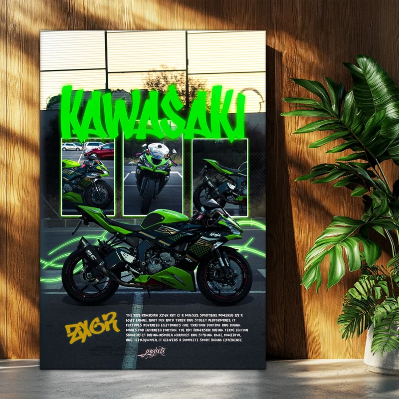 تابلو شاسی بکلیت طرح موتور سنگین کاوازاکی Kawasaki ZX-6R مدل T-po1703