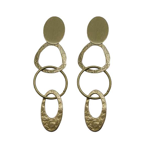 گوشواره دخترانه مدل برنجی کد 3015 گوشواره دخترانه مدل برنجی کد 3015