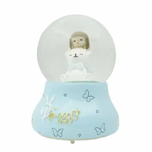 گوی موزیکال مدل  چراغ دار طرح پرنس کوچولو و خرس برفی کد 8