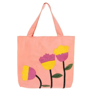 کیف رو دوشی پارچه ای طرح گل کد 06