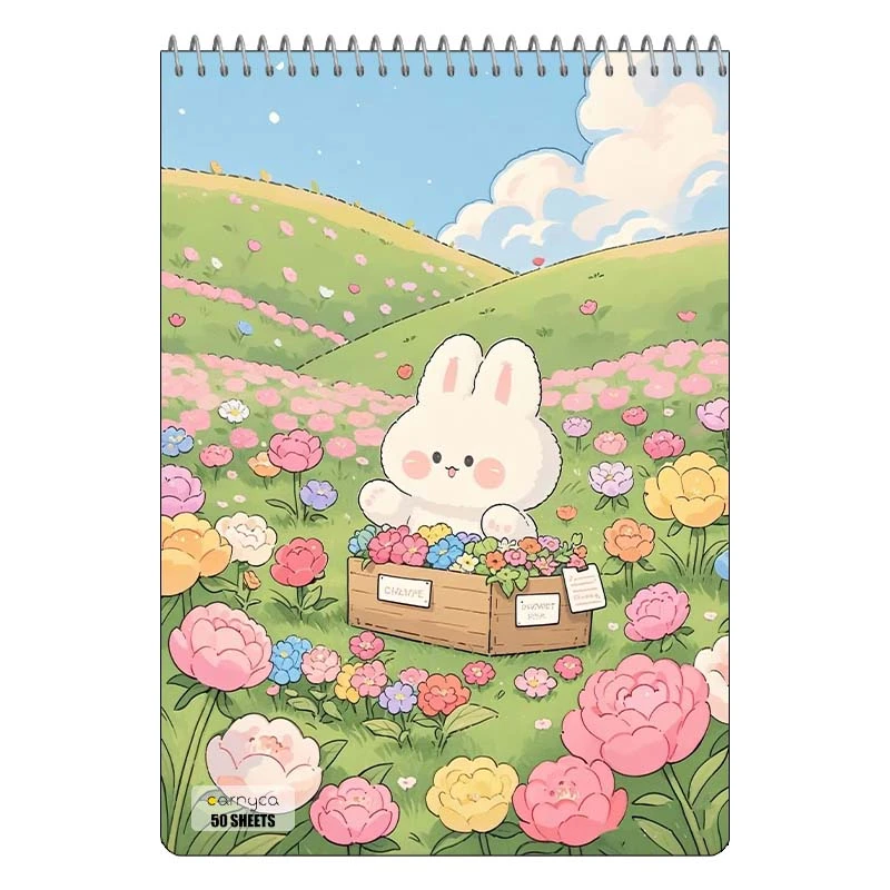 دفتر نقاشی 50 برگ سیمی کارنیکا طرح خرگوش کیوت Cute Rabbit کد 65017