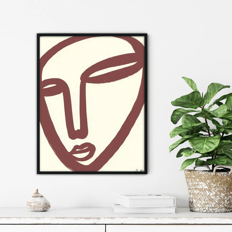 تابلو آتریسا طرح لاین آرت مدرن مدل ATFL47 فریم مشکی