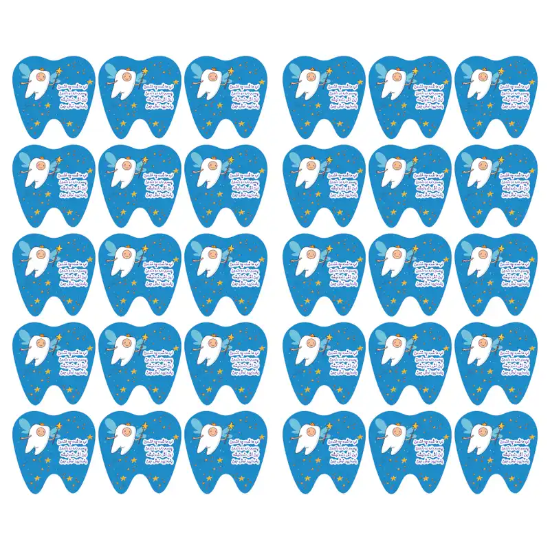 برچسب طرح دندونی مدل پسرانه مجوعه 30 عددی