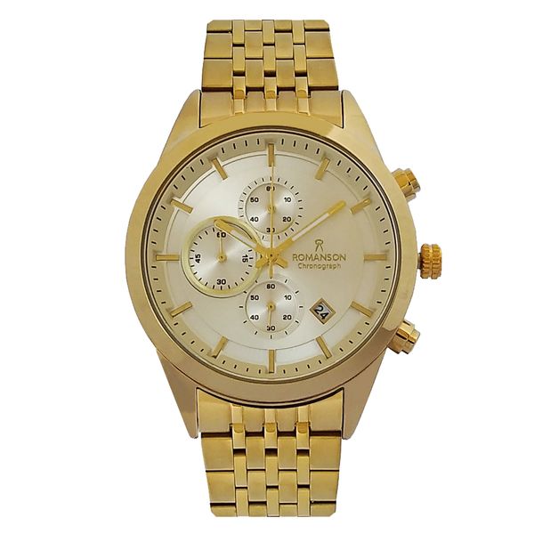 ساعت مچی عقربه‌ای کوارتز مردانه رومانسون مدل بندفلزی سه موتور کرنوگراف کد 63