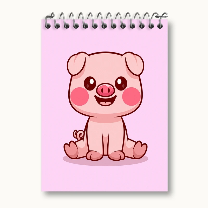 دفتر یادداشت 50 برگ خندالو مدل حیوانات بامزه خوک کد 29719