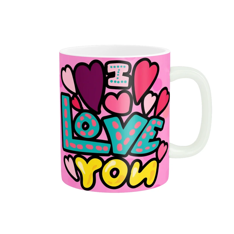 ماگ پادآفرین مدل عشق طرح قلب LOVE گل کد PM1571