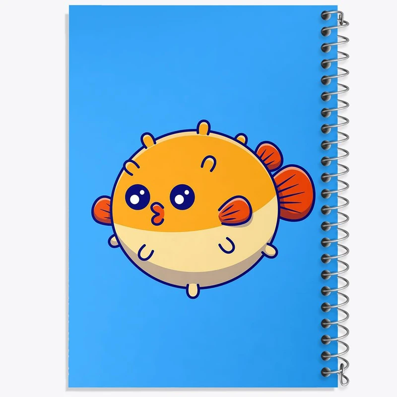 دفتر مشق 50 برگ خندالو مدل حیوانات بامزه ماهی بادکنکی کد 29640