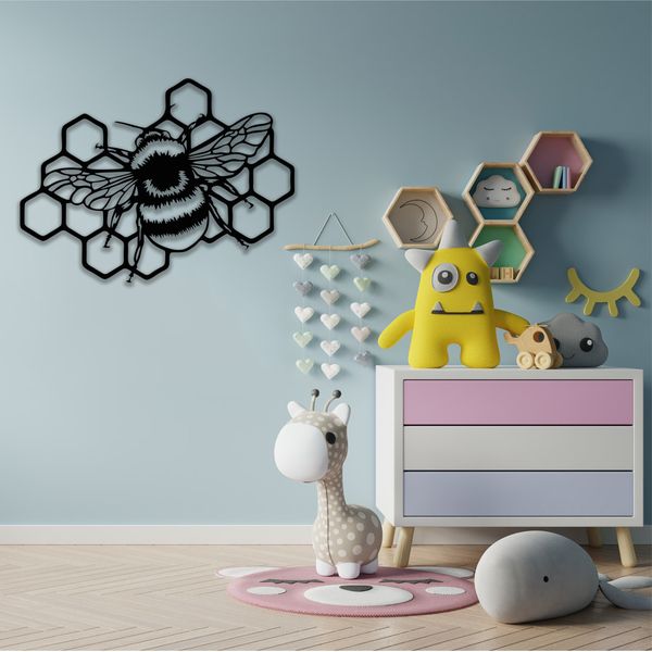 استیکر دیواری کودک مدل زنبور عسل استیکر دیواری کودک مدل زنبور عسل