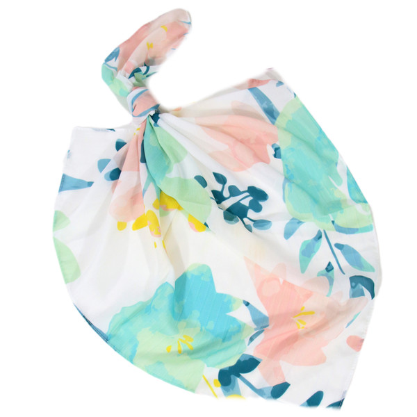 دستمال سر و گردن زنانه مدل مینی نخی گلدار کد a-2402