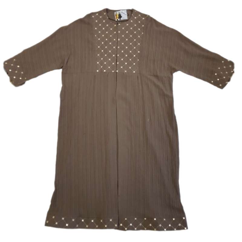 مانتو زنانه مدل یقه گرد خرجکار پولک 