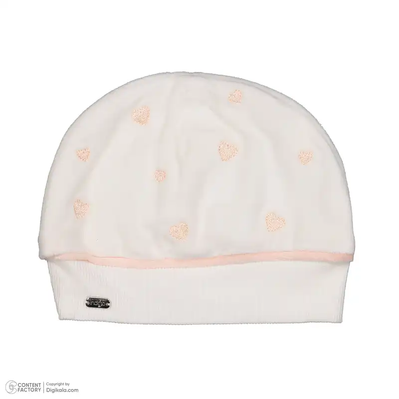 ست سرهمی و کلاه نوزادی دخترانه ایندیگو مدل 23107