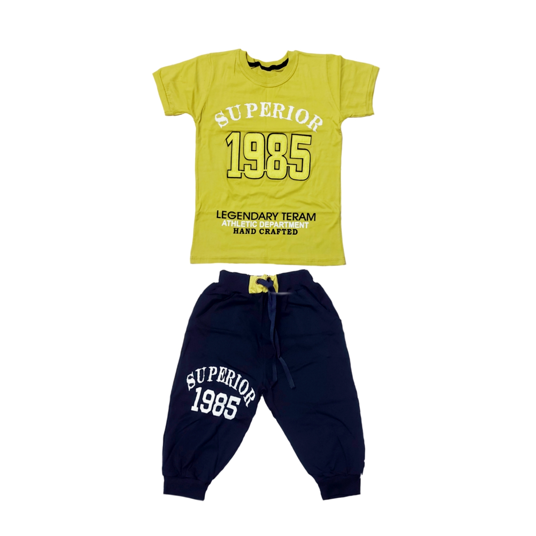 ست تی شرت و شلوارک پسرانه مدل 1985 کد 0157