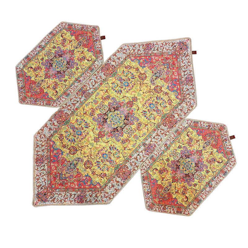 ست 3 تکه رومیزی ترمه کد 49 مدل zd