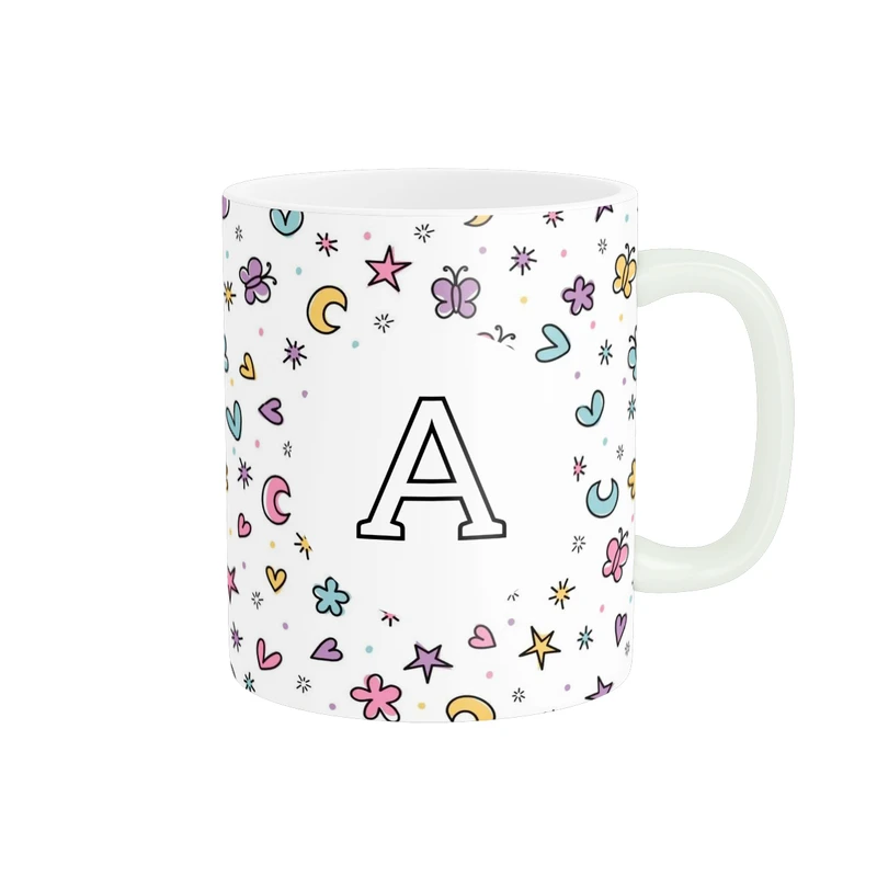 ماگ پاد آفرین مدل اسم شخصی فانتزی طرح اول اسم حرف A کد p11421