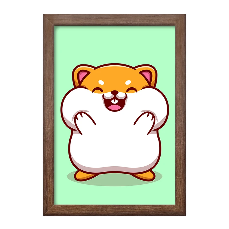 تابلو خندالو طرح حیوانات بامزه موش خرما  کد 25395