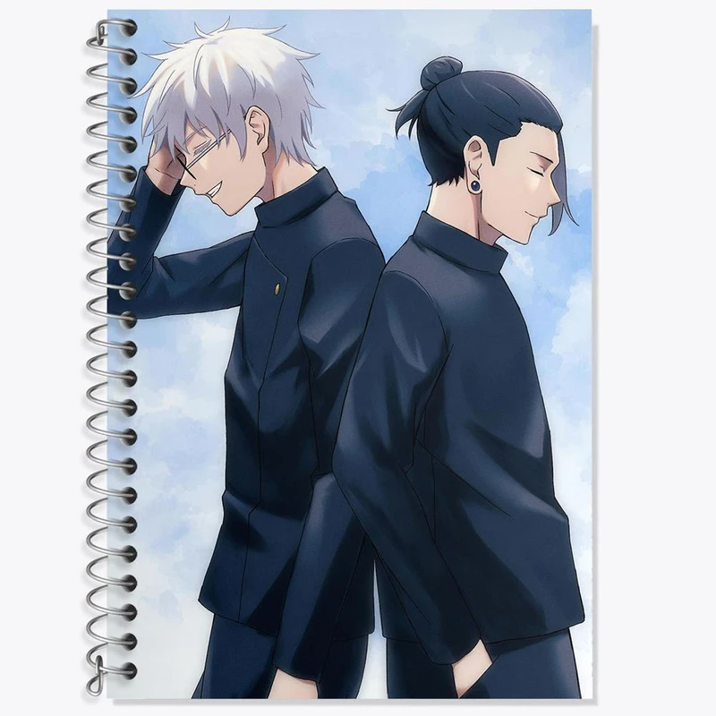 دفتر لغت 50 برگ خندالو مدل گتو و گوجو ساتورو انیمه جوجوتسو کایزن Jujutsu Kaisen کد 30172