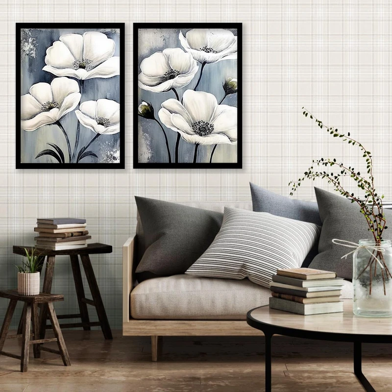 تابلو صبا طرح مدل دکوراتیو انتزاعی کد 144 مجموعه 2 عددی