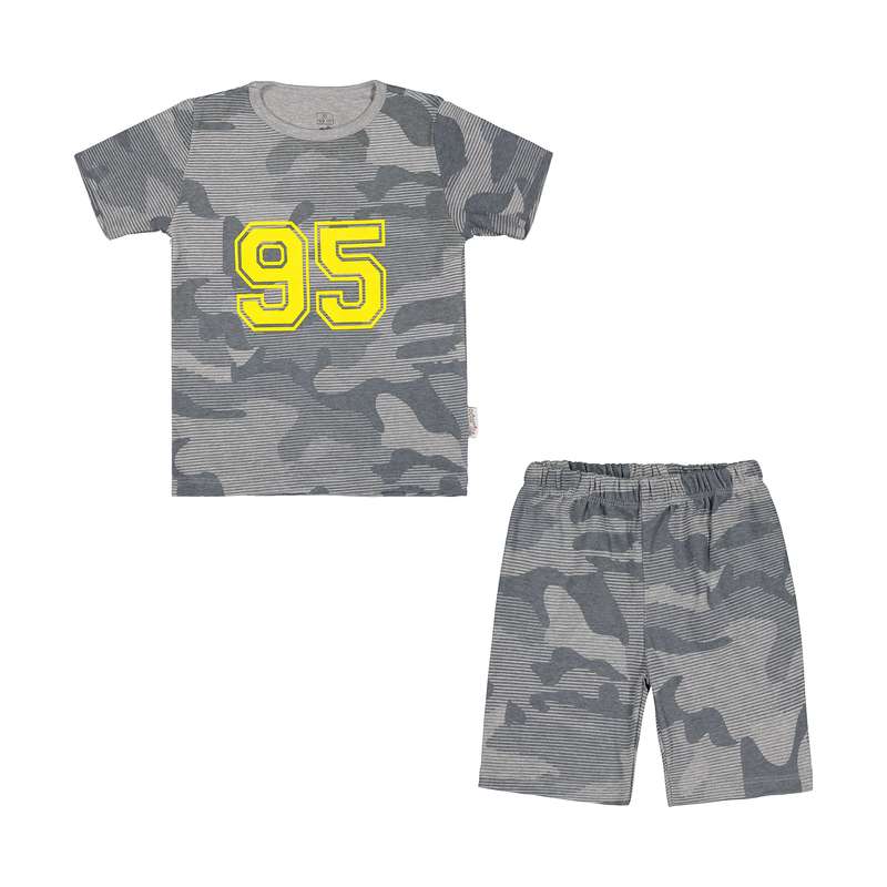 ست تی شرت آستین کوتاه و شلوارک پسرانه آدمک مدل 2171247-93