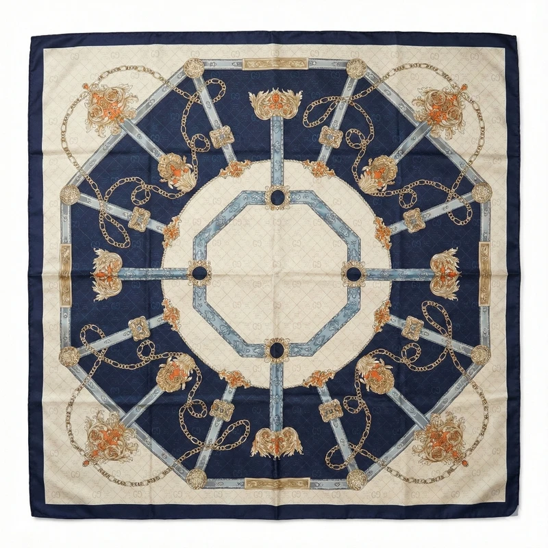 روسری ابریشم توییل زنانه مدل ابریشم توییل H28 با طول و عرض 125×125 سانتی‌متر