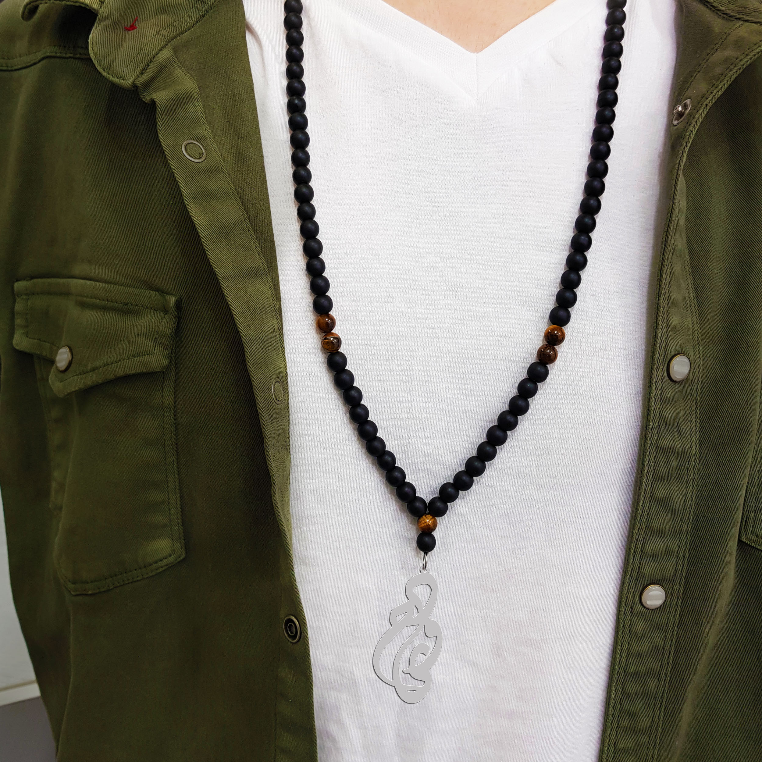 گردنبند نقره مردانه ترمه ۱ مدل وحید کد ma 2191 گردنبند نقره مردانه ترمه ۱ مدل وحید کد ma 2191