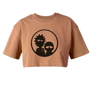 کراپ‌تاپ آستین کوتاه زنانه مدل ریک و مورتی  کد L324 K