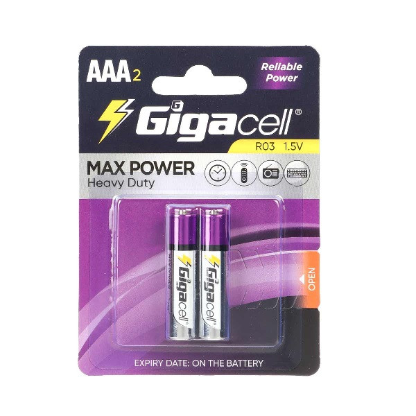 باتری نیم قلمی گیگاسل مدل Max Power بسته 2 عددی