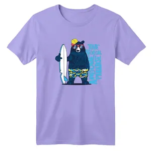 تی‌شرت آستین کوتاه لانگ یقه گرد بچگانه مدل خرس اسکی