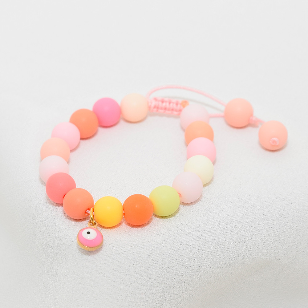 دستبند دلنار گالری مدل چشم نظر و مهره آبنباتی