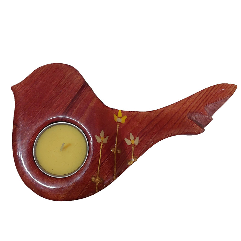 شمع دست ساز مدل پرنده طرح گل 3 تایی کد 01