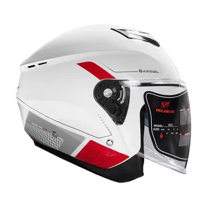 کلاه کاسکت بدون فک فلش مدل 852 glossy red-white