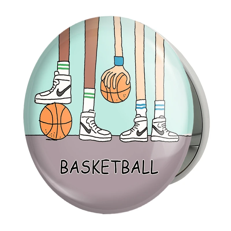 آینه جیبی خندالو طرح بسکتبال Basketball مدل تاشو کد 26471 